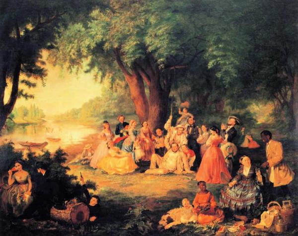 The Artist And Her Family On A Fourth Of July Picnic by Lilly Martin Spencer