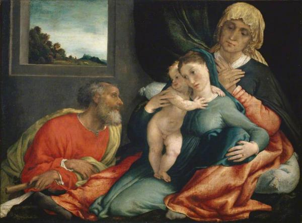 Holy Family With Saints Anne And Joachim by Lorenzo Lotto Oil Painting Reproductions