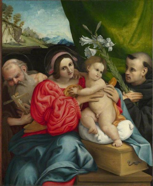 Lorenzo Lotto The Virgin And Child With Saints Jerome And Nicholas Of Tolentino