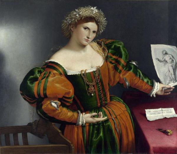Venetian Woman In The Guise Of Lucretia by Lorenzo Lotto