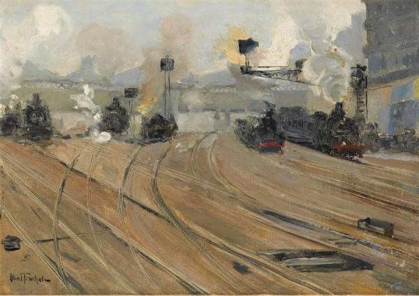 The Station Of St. Lazare by Louis Abel-truchet