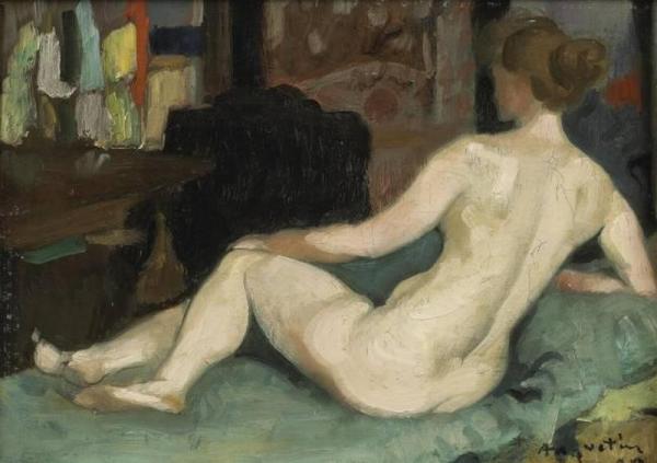 A Nude On Sofa by Louis Anquetin
