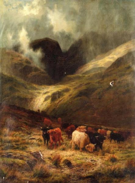 A Gleam Thro' The Rain, A Ross-shire Glen by Louis Bosworth Hurt