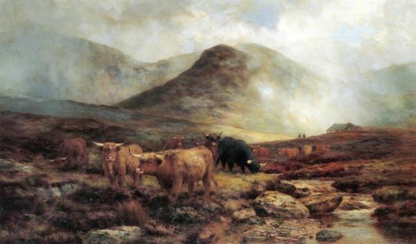 Crossing A Skye Moorlands: Showers On The Hills by Louis Bosworth Hurt