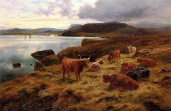 On The Cliffs At Shetland by Louis Bosworth Hurt