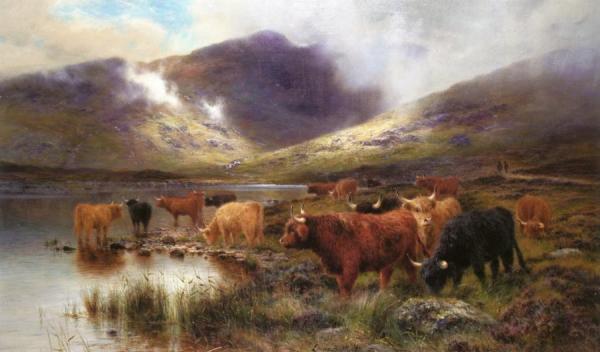 The Head Of The Loch, Showery Weather by Louis Bosworth Hurt