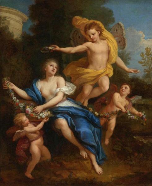 Zephyr Crowning Flora by Louis De Boullogne The Younger