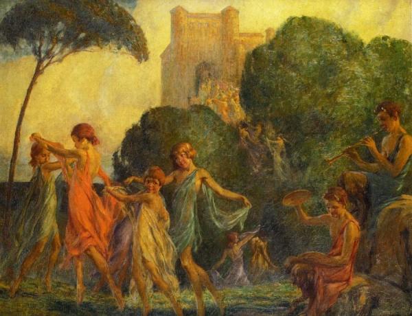 Dancing Nymphs by Louis Frederick Berneker Oil Painting Reproductions