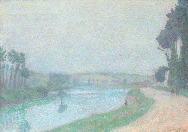 Louis Hayet Banks Of The Oise At Dawn, Pontoise