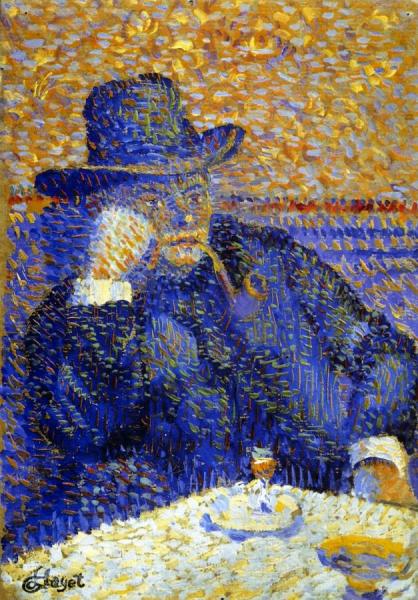 Louis Hayet Man With A Pipe