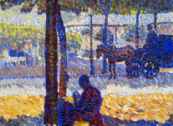 On The Camps-elysées by Louis Hayet Oil Painting Reproductions