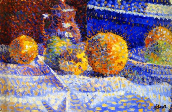 Louis Hayet Still Life With Oranges