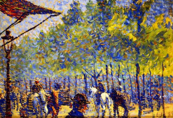 Street Scene In Paris by Louis Hayet Oil Painting Reproductions