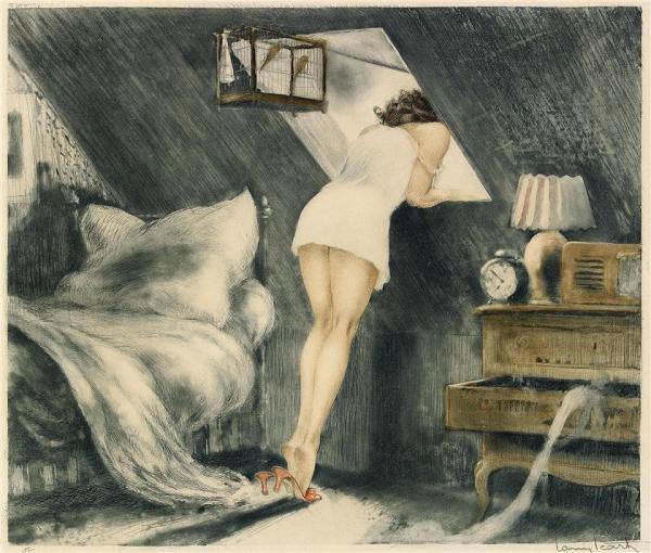 Attic Room by Louis Icart Oil Painting Reproductions