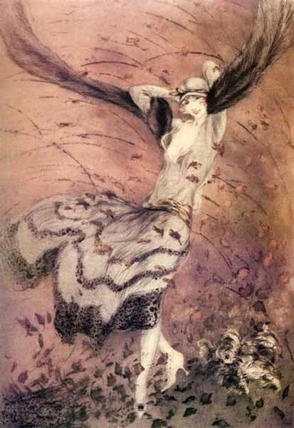 Autumn Swirls by Louis Icart Oil Painting Reproductions