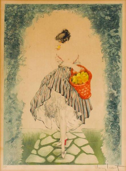 Basket Of Apples by Louis Icart
