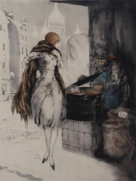 Chestnut Vendor by Louis Icart