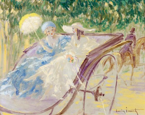 Deux Elegants En Caleche by Louis Icart