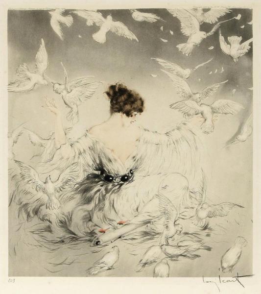 Doves by Louis Icart