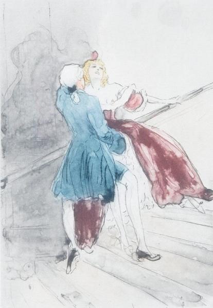 Duo From `la Nuit Et Le Moment` by Louis Icart