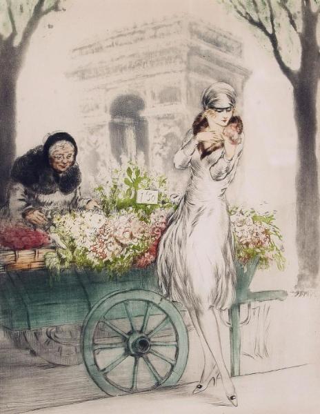 Flower Seller by Louis Icart