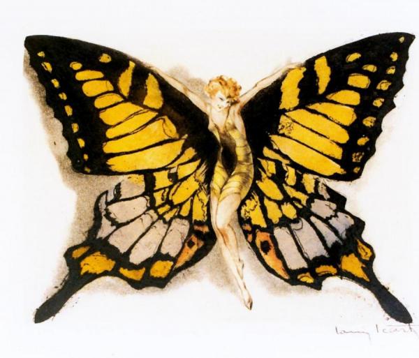 Fluttering Butterfly by Louis Icart Oil Painting Reproductions