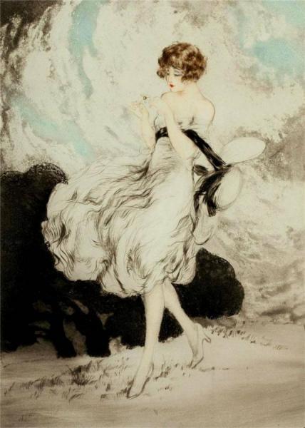 He Loves Me He Loves Me Not by Louis Icart