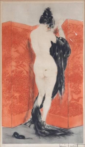 Lacquered Screen by Louis Icart