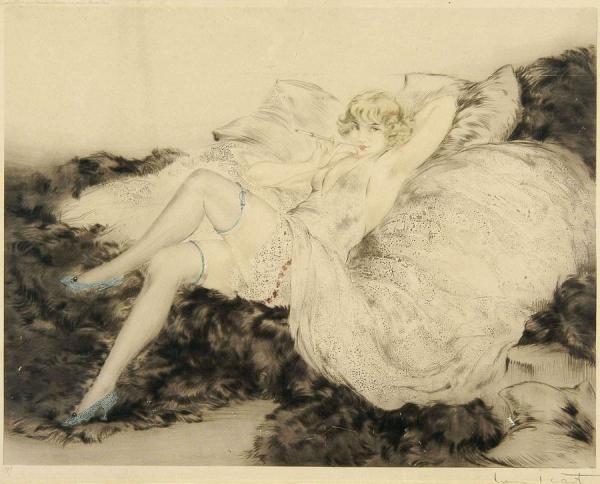 Lady With Cigarette by Louis Icart