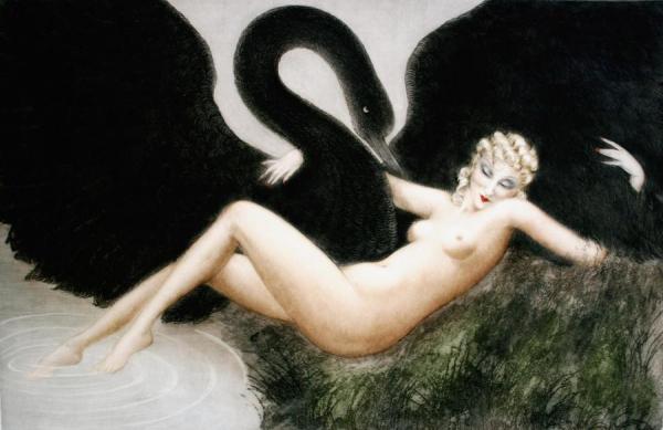 Leda And The Swan by Louis Icart
