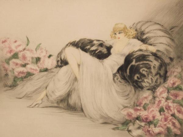 Lounging by Louis Icart