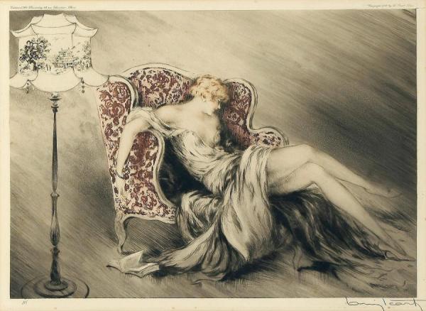 Meditation by Louis Icart Oil Painting Reproductions