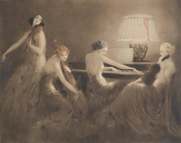 Melody Hour by Louis Icart Oil Painting Reproductions