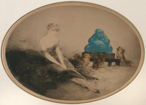 Pekinese Buddha by Louis Icart