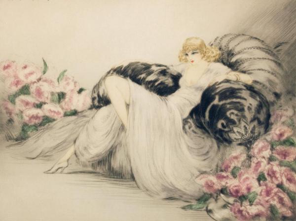 Peonies by Louis Icart