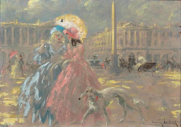 Place De La Concorde by Louis Icart Oil Painting Reproductions