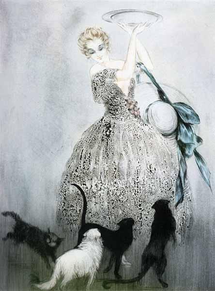 Plate Of Milk by Louis Icart