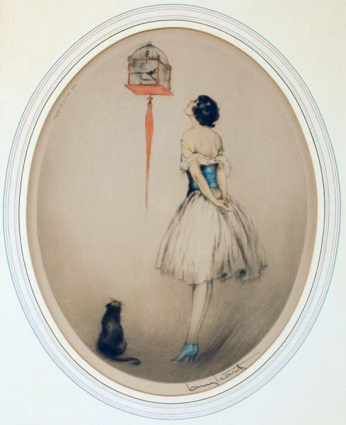 Red Cage by Louis Icart