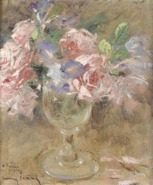 Roses And Iris by Louis Icart