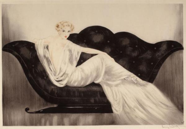 The Sofa by Louis Icart Oil Painting Reproductions
