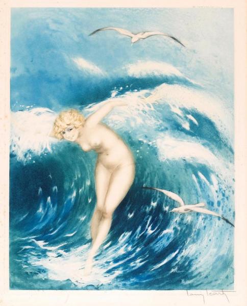 Venus In The Waves by Louis Icart Oil Painting Reproductions