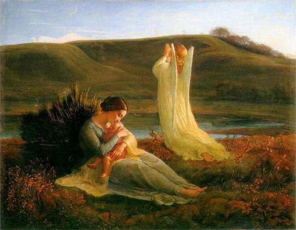 Poem Of The Soul 03, The Angel And His Mother by Louis Janmot