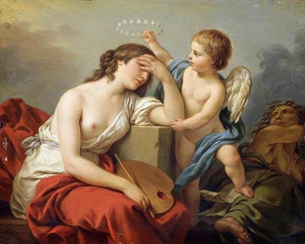 Love Consoling Painting From The Critics Of Her Enemies by Louis Jean François Lagrenée Oil Painting Reproductions