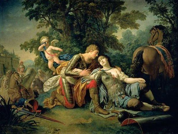 Tancred And Clorinda by Louis Jean François Lagrenée Oil Painting Reproductions