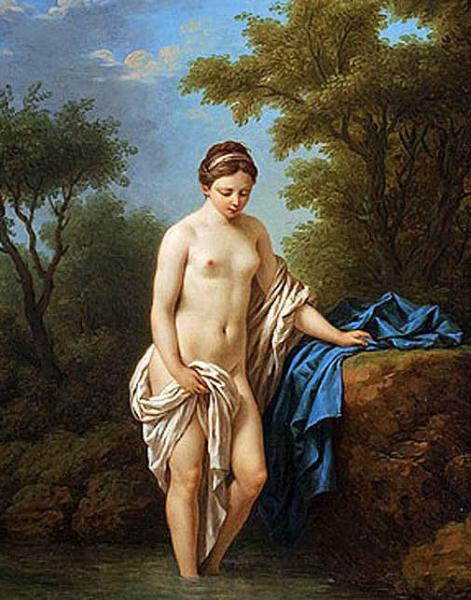 Young Woman At Bath by Louis Jean François Lagrenée Oil Painting Reproductions