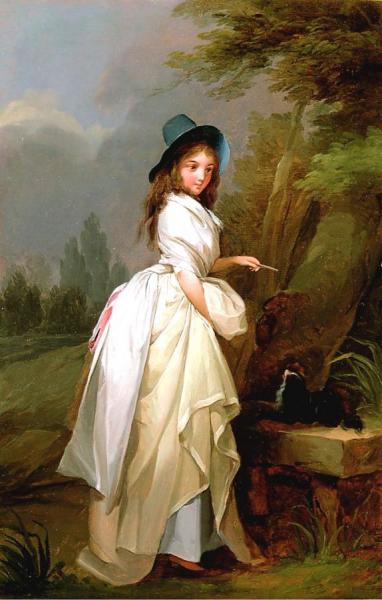 A Young Woman Inscribing A Tree by Louis Leopold Boilly