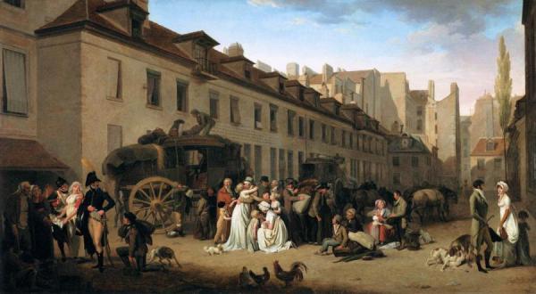The Arrival Of A Stage-coach In The Courtyard Of The Messageries by Louis Leopold Boilly