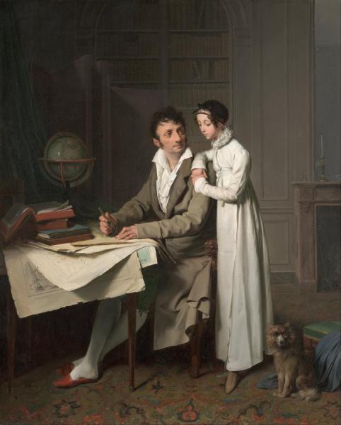 The Geography Lesson (portrait Of Monsieur Gaudry And His Daughter) by Louis Leopold Boilly