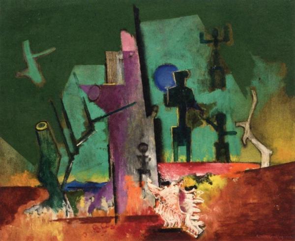 Composition Wit A Shell by Louis Marcoussis