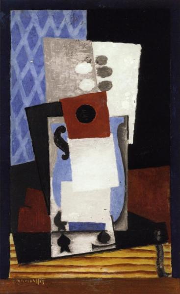 Jug And Card by Louis Marcoussis